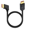 Cable adaptador de extensión DisplayPort DP2.1 a DP2.1, codo derecho, 52 Gbps, 16 K, 30 Hz, longitud: 3 m (negro)