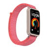 Correa de reloj con cierre de velcro y conector metálico de nailon para Huawei Band 10/9/8 (rosa hibisco)