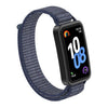 Correa de reloj con cierre de velcro y conector de plástico de nailon para Huawei Band 10/9/8 (azul medianoche)