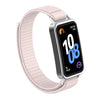 Correa de reloj con cierre de velcro y conector de plástico de nailon para Huawei Band 10/9/8 (rosa perla)