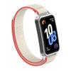 Correa de reloj con cierre de velcro y conector de plástico de nailon para Huawei Band 10/9/8 (blanco lechoso)
