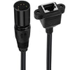 Cable de audio XLR de 5 pines macho a RJ45 hembra, longitud: 30 cm (negro)