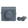 Estuche de cuero de cuerpo completo para cámara FUJIFILM Instax WIDE Evo con correa (gris)