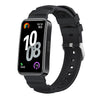 Correa de silicona con hebilla plateada para Huawei Band 10/9/8 (negra)