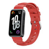 Correa de silicona con hebilla plateada para Huawei Band 10/9/8 (roja)