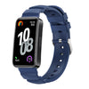Correa de silicona con hebilla plateada para Huawei Band 10/9/8 (azul oscuro)
