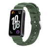 Correa de silicona con hebilla plateada para Huawei Band 10/9/8 (verde oscuro)