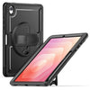 Funda con soporte giratorio y agarre de panal para Samsung Galaxy Tab S10 Lite/S10 FE (negra)