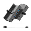 Concentrador de abrazadera ORICO HCL-3A1C-Pro de aleación de aluminio con 3 puertos USB y tipo C (negro)