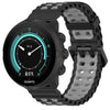 Correa de silicona para reloj Ocean de 24 mm con hebilla doble (negro y gris)