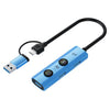 Adaptador concentrador USB 3.0/Tipo C YCE V295B 5 en 1 con IA (azul)