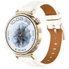 Correa de reloj de cuero cuadrado de 18 mm con hebilla de oro rosa (blanca)