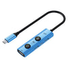 Adaptador concentrador USB-C/Tipo C YCE V297 7 en 1 con IA y salida 4K (azul)