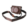Estuche retro de cuero con correa para cámara Canon G7 X Mark III / G7X3 (café)