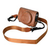 Estuche retro de cuero con correa para cámara Canon G7 X Mark III / G7X3 (marrón)