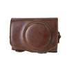 Estuche retro de cuero con correa para cámara Canon PowerShot SX740 HS (café)