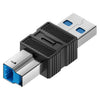 Adaptador USB-B 3.0 para impresora, disco duro portátil y computadora. Modelo: USB-B macho a USB macho.