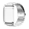 Correa de metal macizo de tres cuentas para reloj WHOOP 4.0 (plateada)