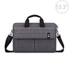 ST08 Maletín de mano con bolsa de almacenamiento con correa para el hombro para computadora portátil de 13,3 pulgadas (gris)