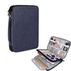 SM01 Multifunción Impermeable Cable de datos de doble capa Auricular U Disco Accesorios digitales Bolsa de almacenamiento, Tamaño: L (Azul marino)