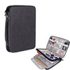 SM01 Multifunción Impermeable Cable de datos de doble capa Auricular U Disco Accesorios digitales Bolsa de almacenamiento, Tamaño: L (Negro)