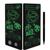 Tableta de escritura LCD de pantalla completa simple, 6,5 + 6,0 pulgadas, negra/verde, fina