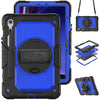 Funda híbrida de silicona para Samsung Galaxy Tab S10 Lite/S10 FE con correa para el hombro (PC azul)