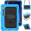 Funda híbrida de silicona para Samsung Galaxy Tab S10 Lite/S10 FE con correa para el hombro (azul claro)