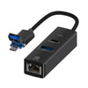 Convertidor de concentrador USB/8 pines a RJ45 USB-A tipo C (negro)