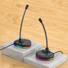 Micrófono multifunción USB con luz RGB y tarjeta de sonido integrada (negro)