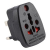 Adaptador universal de viaje WSA-7 con enchufe británico y obturador de seguridad (negro)