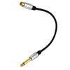 Cable adaptador de audio mono de 6,35 mm macho a RCA hembra para amplificador, altavoz y guitarra. Longitud: 0,3 m (negro).