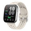 Correa de silicona sólida con hebilla plateada para Amazfit Bip 6 (blanco marfil)