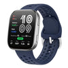 Correa de silicona de color sólido con hebilla plateada para Amazfit Bip 6 (azul tinta)
