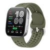 Correa de silicona de color sólido con hebilla plateada para Amazfit Bip 6 (verde oscuro)