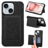 Funda para iPhone 15 Denior D27 con textura retro RFID y ranura para tarjetas (negro)