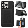 Funda para iPhone 15 Pro Denior D27 con textura retro RFID y ranura para tarjetas (negro)