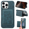 Funda para iPhone 16 Pro Max Denior D27 con textura retro RFID y ranura para tarjetas (azul)