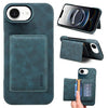 Funda para iPhone 16e Denior D27 con textura retro RFID y ranura para tarjetas (azul)
