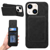 Funda Denior D28 con textura retro RFID y ranura para tarjetas MagSafe para iPhone 15 Plus (negra)