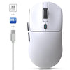 Ratón inalámbrico para juegos HXSJ T68, ligero, con cable, 2.4 G, BT5.1, 3 modos (blanco)