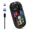 Ratón inalámbrico HXSJ T200 de dos modos, 2,4 G, BT5.0, RGB transparente (negro)