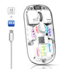 Ratón inalámbrico HXSJ T200 de dos modos, 2,4 G, BT5.0, RGB transparente (blanco)