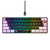 Teclado de membrana HXSJ V700WB con cable, retroiluminación RGB, 61 teclas, longitud del cable: 1,7 m (impresión en blanco y negro)