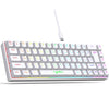 Teclado mecánico HXSJ V200 con cable, retroiluminación RGB, versión rusa, 68 teclas, longitud del cable: 1,7 m (blanco)