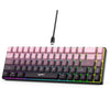Teclado de membrana con cable HXSJ V200, 68 teclas, retroiluminación RGB, degradado de color (rosa)