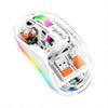 Ratón inalámbrico transparente HXSJ M333 de tres modos (blanco)