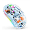 Ratón inalámbrico transparente HXSJ M333 de tres modos (azul)