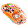 Ratón inalámbrico transparente HXSJ M333 de tres modos (naranja)