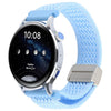 Correa de reloj de nailon tejido transpirable con hebilla magnética de 18 mm (azul claro)